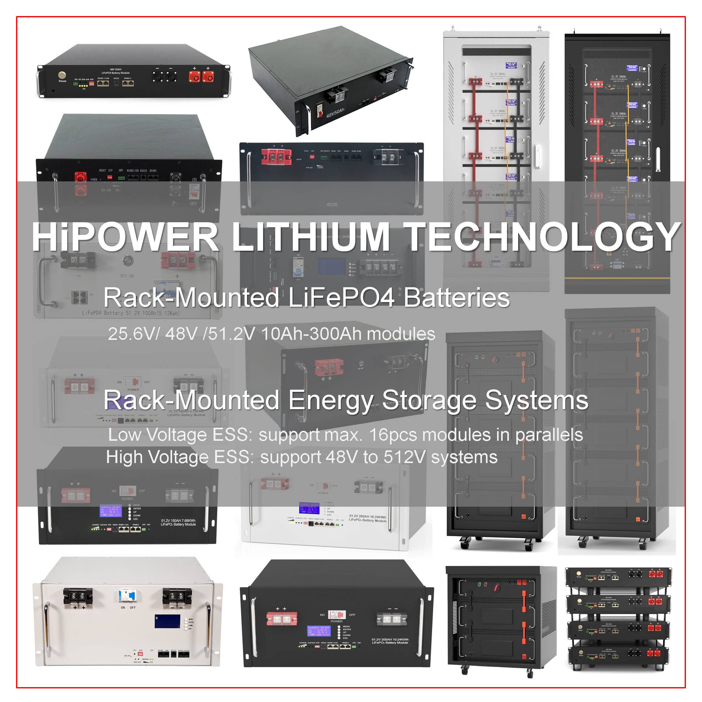 HiPOWER Rack-mounted type Lifepo4 batteries