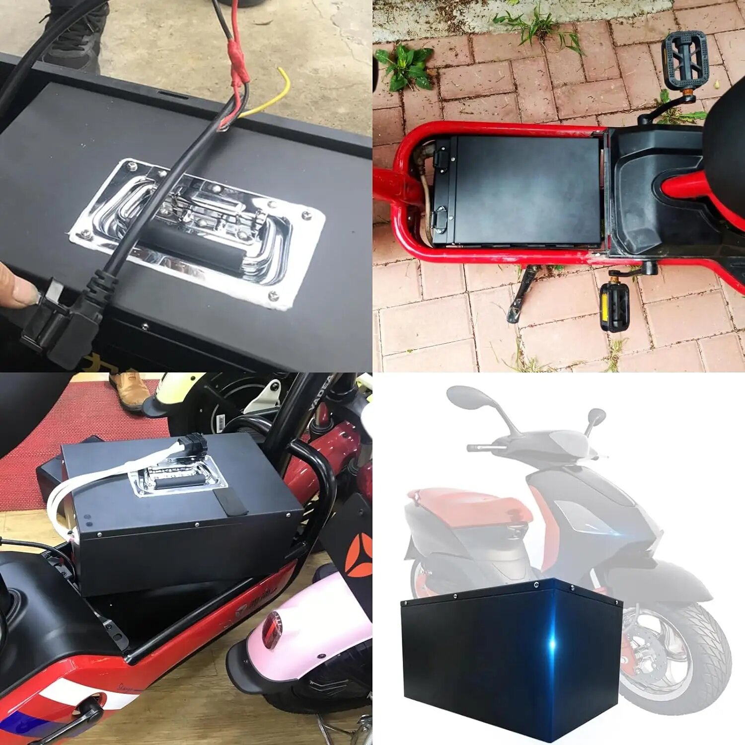 The installation of lithium batteries for e-scooter e-motorcycle